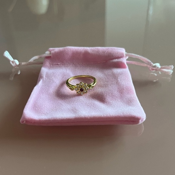 🌺 Elegant Red Sunflower-Inspired Costume Ring – Vintage 1920s Style 💍 - Size 8 - Picture 5 of 10